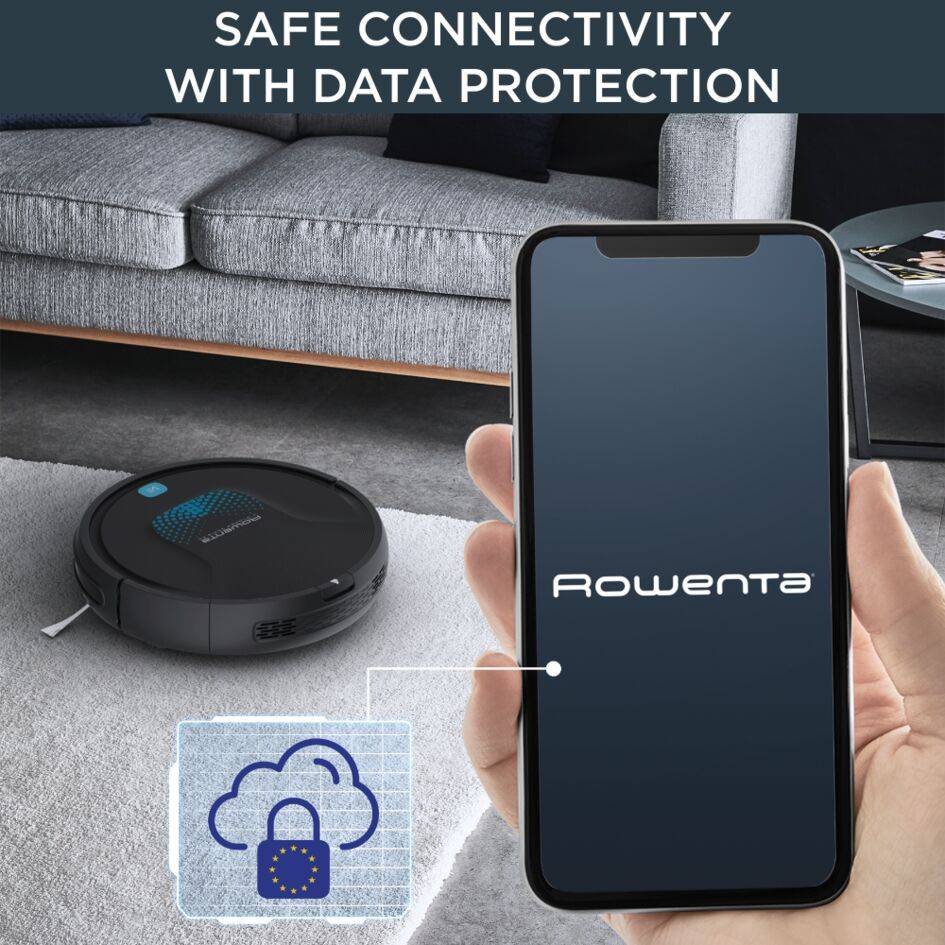 X-Plorer Serie 45 de Rowenta, cepillo motorizado activo, 3 modos de navegación, sistema de fregado Aqua Power, sensores avanzados, batería de litio duradera de hasta 150 min